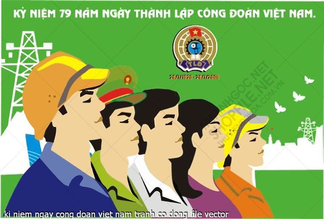 ki niem ngay cong doan viet nam tranh co dong file vector